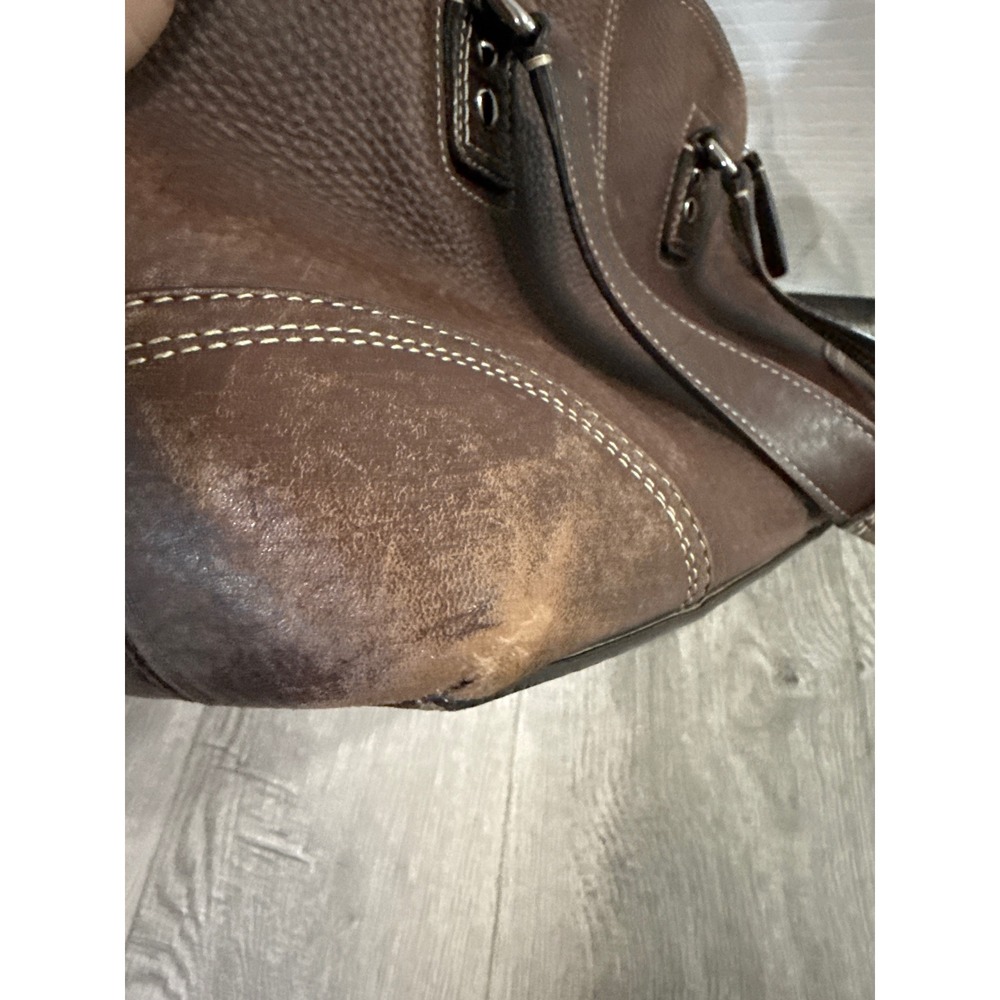 Coach Women's Brown Pebbled Leather Hampton Top Handle Satchel Bag F13963 - Picture 13 of 16